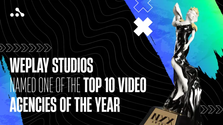 WePlay Studios named one of the top 10 Video Agencies of the Year. Visual: WePlay Studios